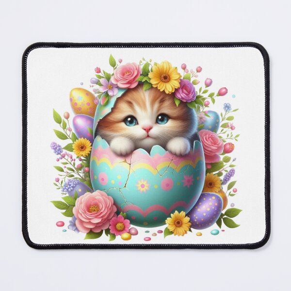 Item preview, Kitten in Floral Easter Egg designed and sold by Munsonlookfor.
