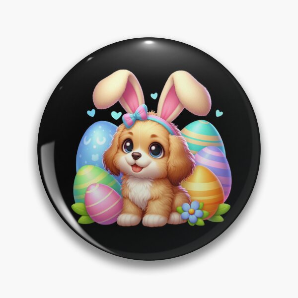 Item preview, Adorable Puppy with Easter Eggs designed and sold by Munsonlookfor.