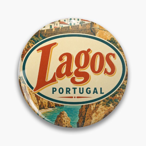 Item preview, Lagos Portugal Travel Souvenir - Retro Oval Label designed and sold by VisualArtsOasis.