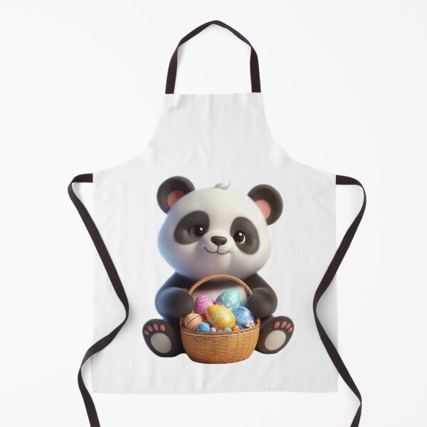 Aperçu de l'œuvre Panda avec panier d'œufs de Pâques créée et vendue par Munsonlookfor.