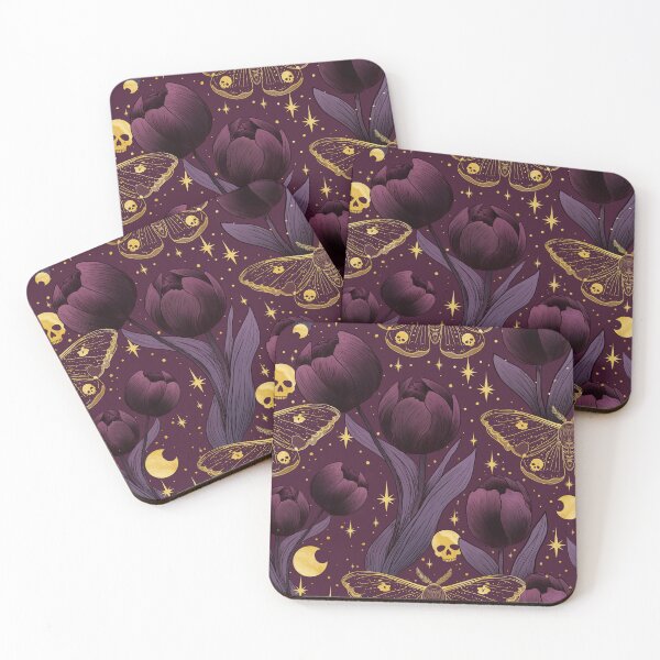 Item preview, Whimsigoth Gothic Tulip Moth Pattern designed and sold by Little Wimbly.