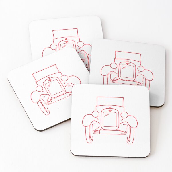 Item preview, Austin Seven vintage British classic car outline red designed and sold by soitwouldseem.