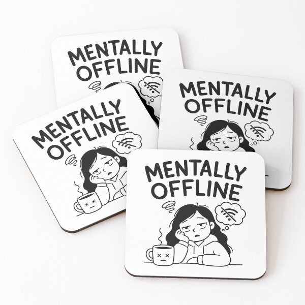 Item preview, Mentally Offline Funny Tired Girl Sticker | Relatable Humor Gift for Introverts designed and sold by GinColorist.