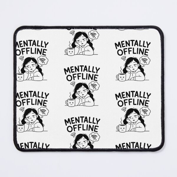 Item preview, Mentally Offline Funny Tired Girl Sticker | Relatable Humor Gift for Introverts designed and sold by GinColorist.