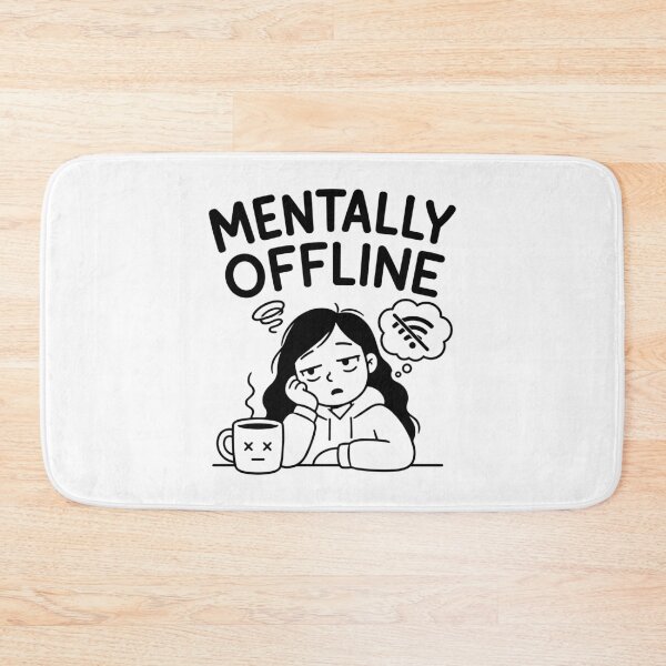 Item preview, Mentally Offline Funny Tired Girl Sticker | Relatable Humor Gift for Introverts designed and sold by GinColorist.