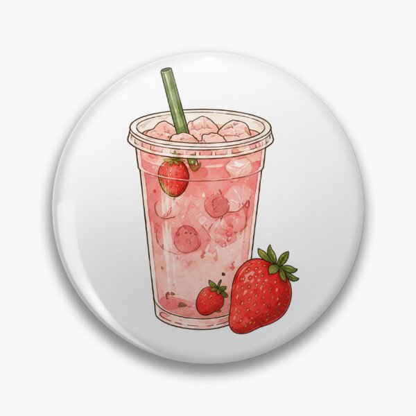 Item preview, Strawberry Pink Iced Drink Sticker | Cute Summer Aesthetic Beverage designed and sold by PopStickerLab22.