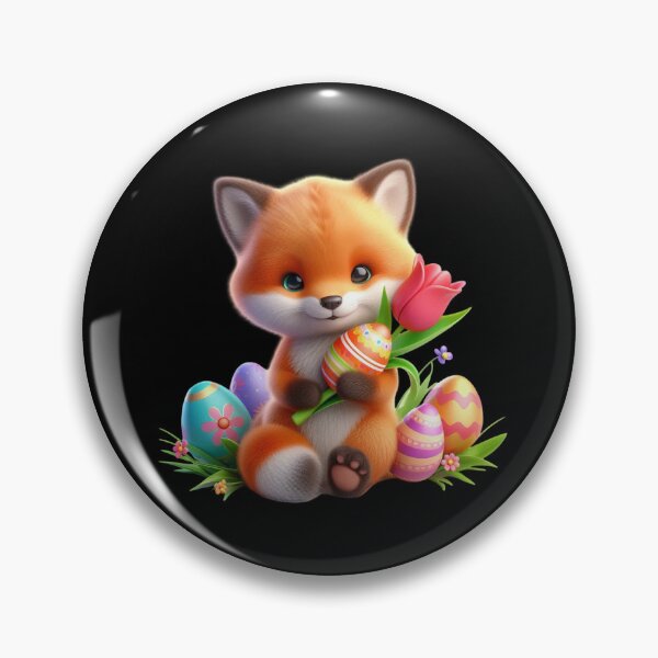 Item preview, Adorable Fox with Easter Eggs designed and sold by Munsonlookfor.