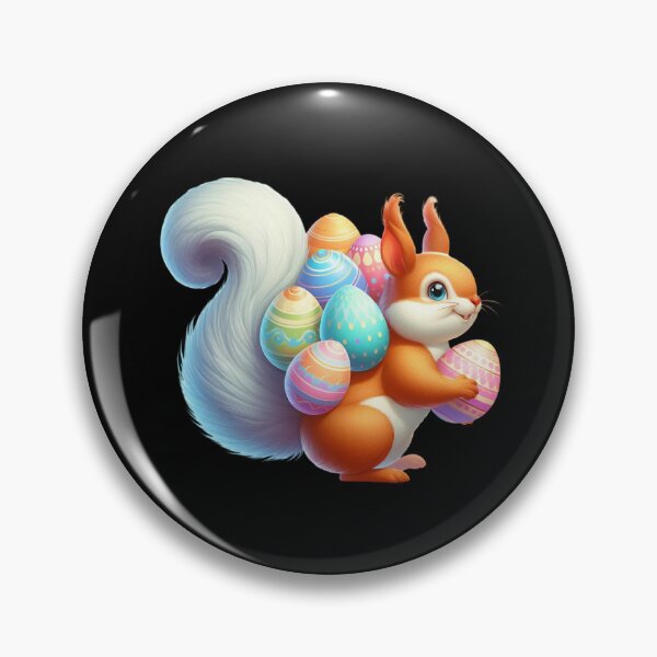 Item preview, Squirrel with Colorful Easter Eggs designed and sold by Munsonlookfor.