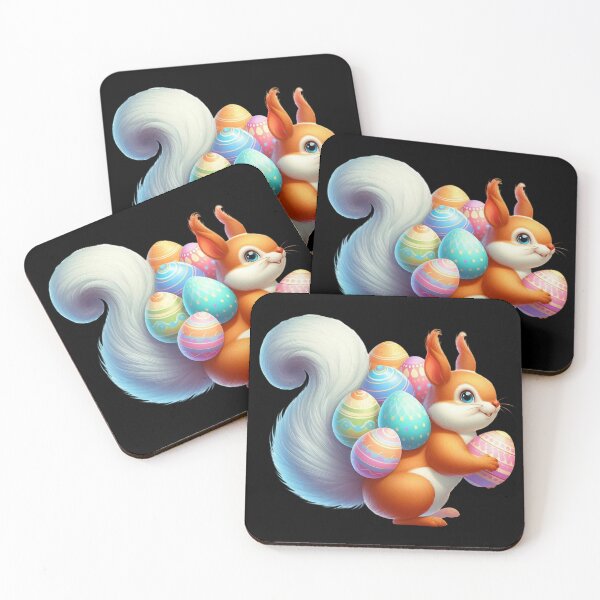 Item preview, Squirrel with Colorful Easter Eggs designed and sold by Munsonlookfor.
