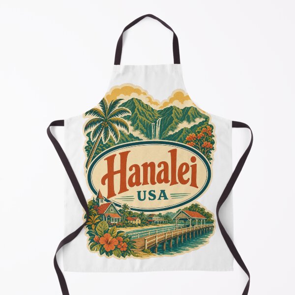 Item preview, Retro Hanalei USA - Vintage Travel Label Art designed and sold by VisualArtsOasis.