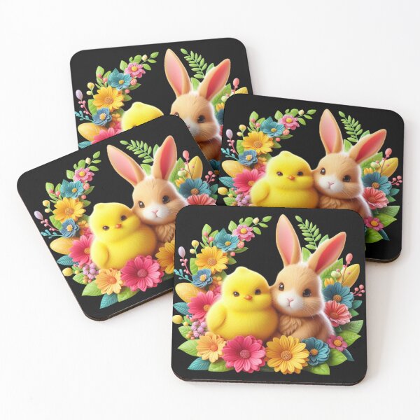 Item preview, Chick and Bunny Surrounded by Flowers designed and sold by Munsonlookfor.