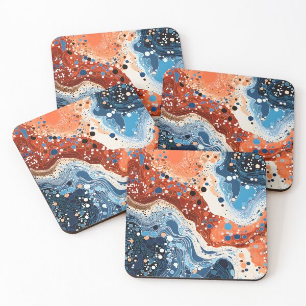 Item preview, Ocean Terracotta Organic Abstract Flow Pattern designed and sold by GrinGalore.