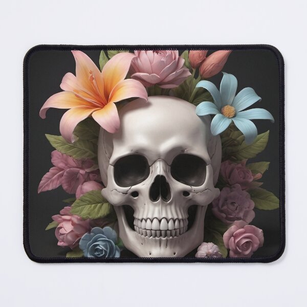 Item preview, Floral Memento Mori Skull designed and sold by TrezeTreze.