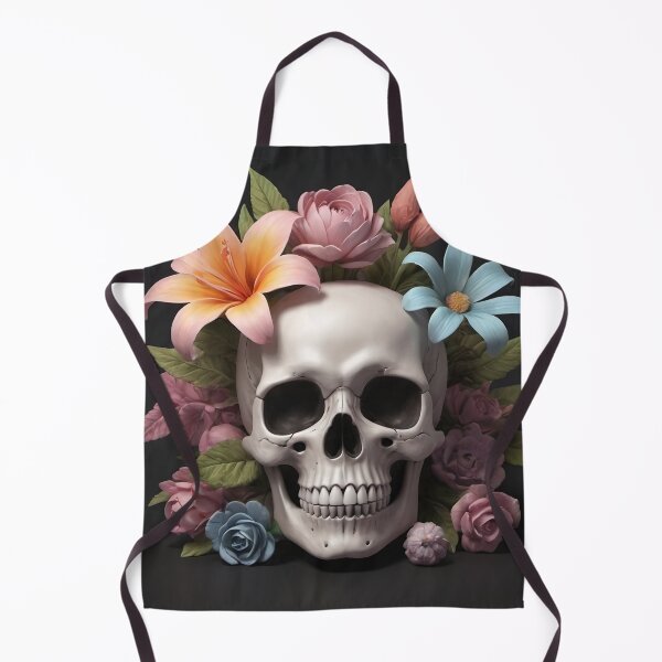 Item preview, Floral Memento Mori Skull designed and sold by TrezeTreze.