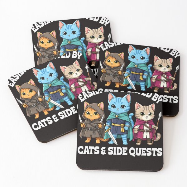Item preview, Easily Distracted by Cats & Side Quests Funny RPG Cat Gamer Design designed and sold by Bloxxxdesign.