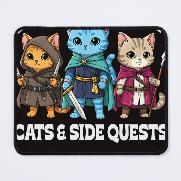 Item preview, Easily Distracted by Cats & Side Quests Funny RPG Cat Gamer Design designed and sold by Bloxxxdesign.