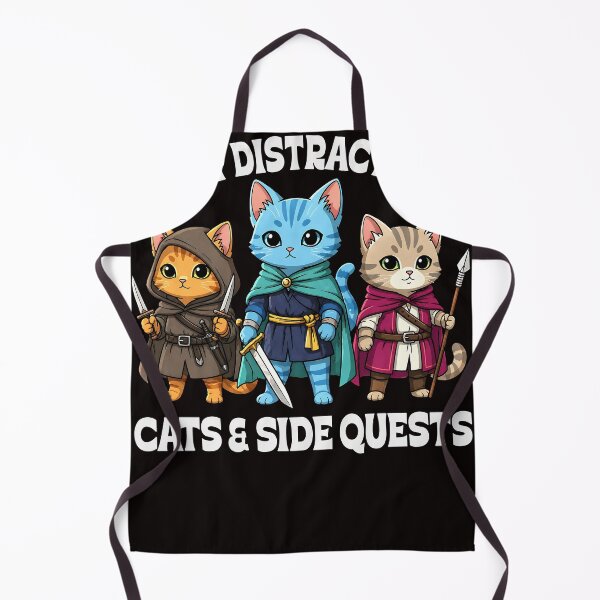Item preview, Easily Distracted by Cats & Side Quests Funny RPG Cat Gamer Design designed and sold by Bloxxxdesign.