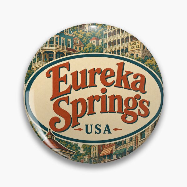 Item preview, Eureka Springs USA Travel Souvenir - Retro Oval Label designed and sold by VisualArtsOasis.