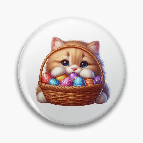 Item preview, Kitten with Easter Egg Basket designed and sold by Munsonlookfor.