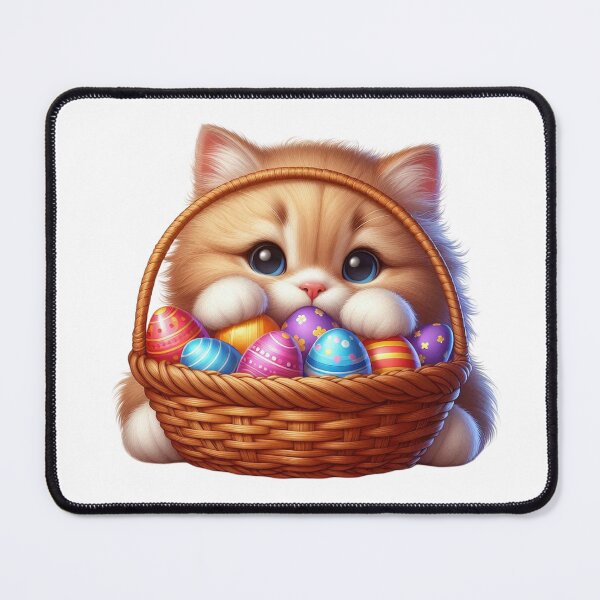 Item preview, Kitten with Easter Egg Basket designed and sold by Munsonlookfor.