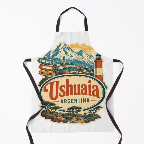 Item preview, Vintage Ushuaia Travel Label - Retro Argentina Souvenir Art designed and sold by VisualArtsOasis.