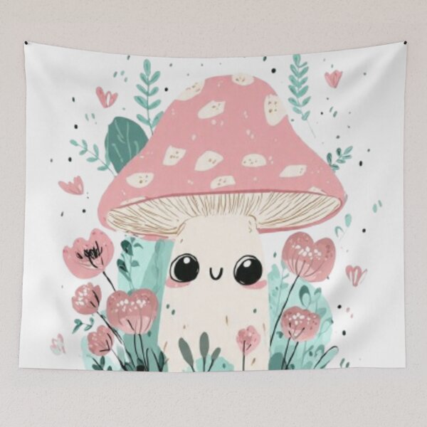 Item preview, Kawaii Pink Mushroom - Pastel Magic Forest Illustration designed and sold by DkSpirit.