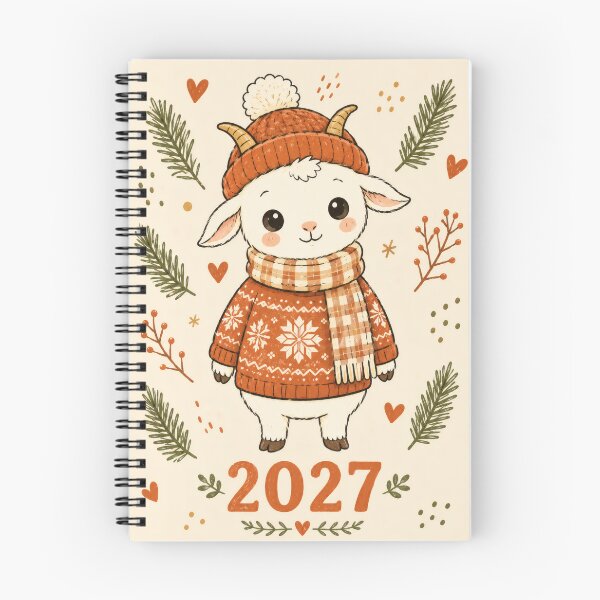 Item preview, Cute 2027 Year of the Goat Chinese Zodiac Calendar Illustration designed and sold by aleano2026.