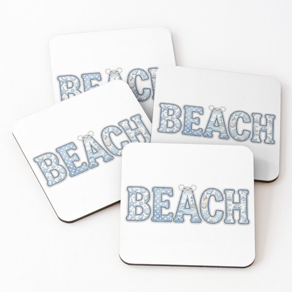 Item preview, Blue and White Coastal Beach Typography Art Preppy Nautical Ocean Sea Shells Design Gift designed and sold by raedattia.