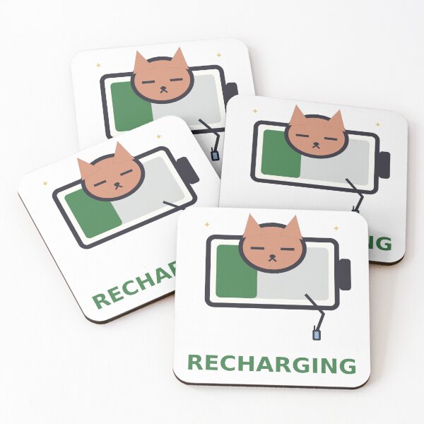 Item preview, Recharging — Funny Introvert Cat Battery Design, Cute Gift For Homebodies designed and sold by QuirkyCartel.