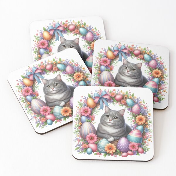 Item preview, Cat Surrounded by Easter Eggs designed and sold by Munsonlookfor.