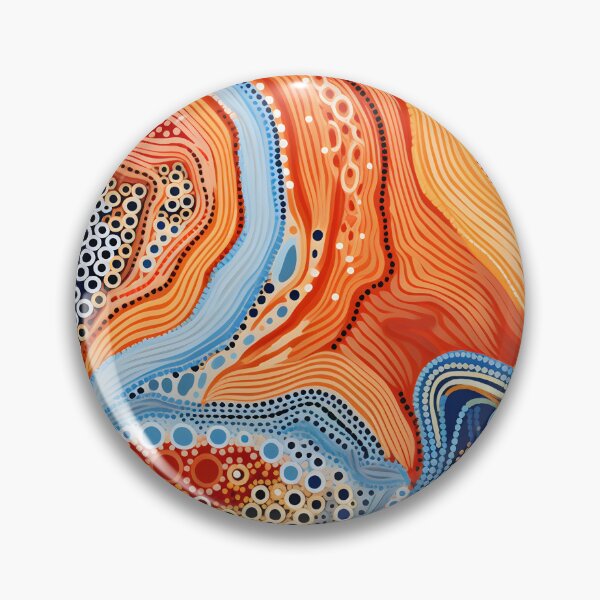 Item preview, Aboriginal Inspired Dot Art - Sunset Ocean Dot Art Abstract Pattern designed and sold by GrinGalore.
