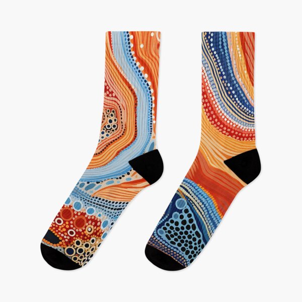 Item preview, Aboriginal Inspired Dot Art - Sunset Ocean Dot Art Abstract Pattern designed and sold by GrinGalore.