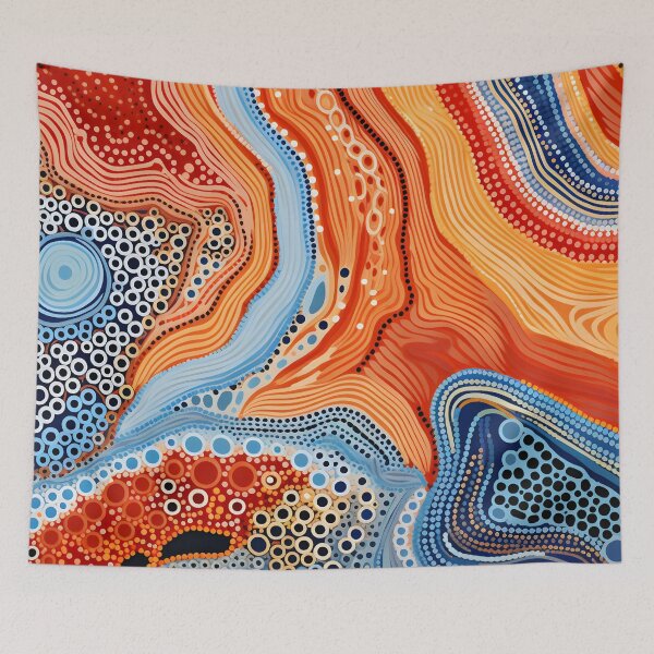 Item preview, Aboriginal Inspired Dot Art - Sunset Ocean Dot Art Abstract Pattern designed and sold by GrinGalore.