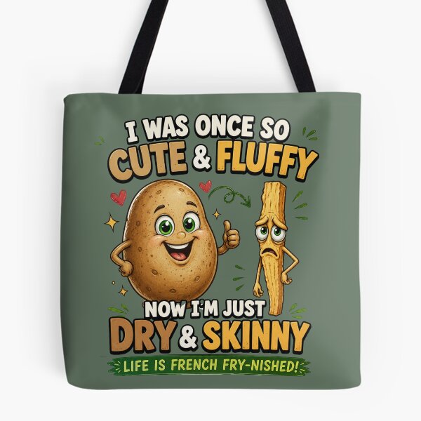 Item preview, I Was Once So Cute & Fluffy – Funny Potato to French Fry Cartoon T-Shirt designed and sold by Aimetoi.