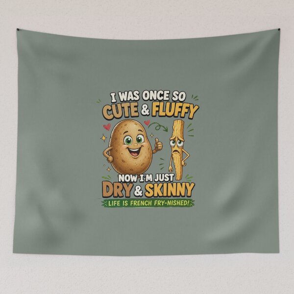 Item preview, I Was Once So Cute & Fluffy – Funny Potato to French Fry Cartoon T-Shirt designed and sold by Aimetoi.