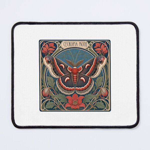 Item preview, Cecropia Moth Magnificent Art Nouveau Insect designed and sold by AntiqueImages.