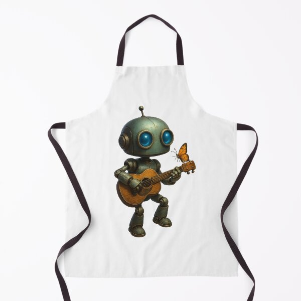 Item preview, Cute Robot Playing Guitar with Butterfly designed and sold by Yomere.