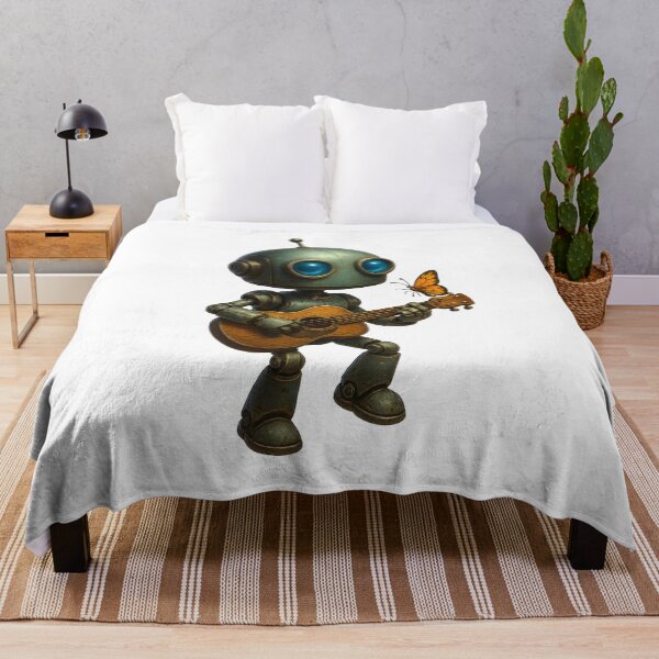 Item preview, Cute Robot Playing Guitar with Butterfly designed and sold by Yomere.