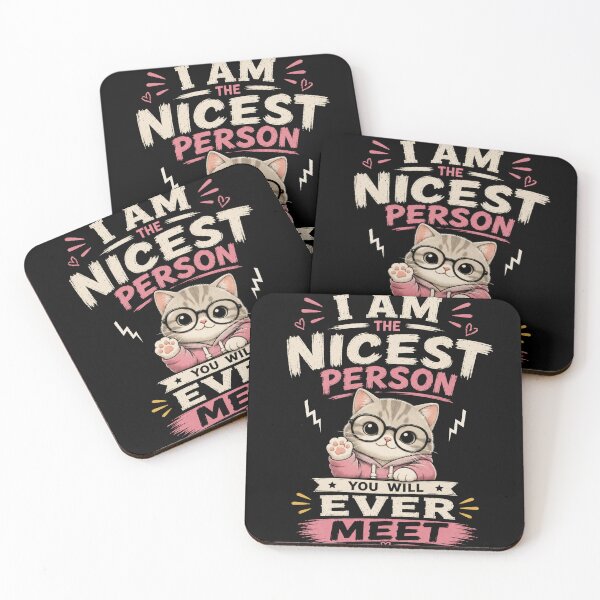 Item preview, I Am The Nicest Person You Will Ever Meet Cat T-Shirt – Cute Funny Cat Meme Aesthetic Hoodie Design designed and sold by Artimax-Studio.