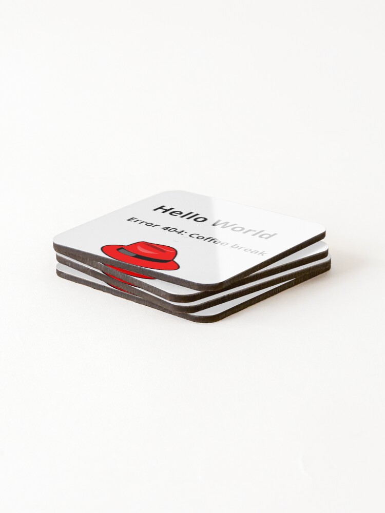Thumbnail 4 of 5, Coasters (Set of 4), Hello World Error 404 designed and sold by SyntaxError404.