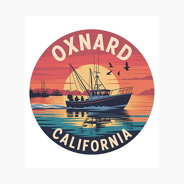Item preview, Oxnard California: Fishing Boat Sunset designed and sold by CircinusStore.