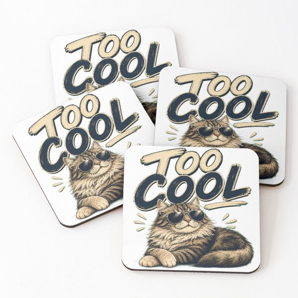 Item preview, Too Cool – Vintage Fluffy Cat with Sunglasses designed and sold by TinyHeroLab.