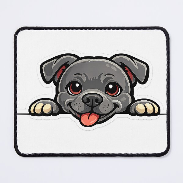 Item preview, Cute Staffordshire Bull Terrier Peeking | Adorable Staffy Cartoon Dog designed and sold by Dog Vibes.