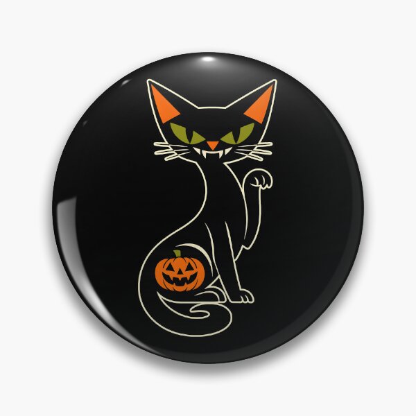 Item preview, Spooky Vampire Black Cat Pumpkin Retro Halloween Art Cat Lover Gift  designed and sold by Artycom.