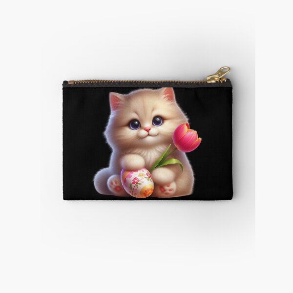 Item preview, Cute Kitten with Tulip and Egg designed and sold by Munsonlookfor.