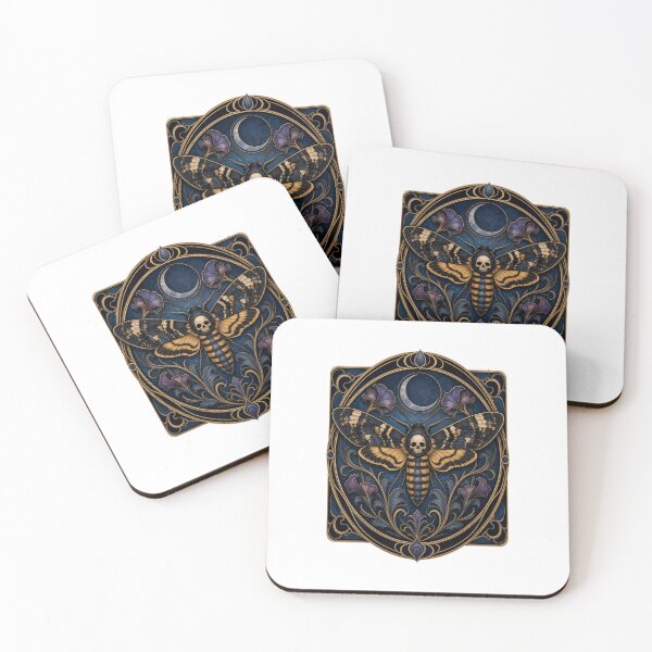 Item preview, Mystical Skull Moth Crescent Moon Gothic Elegance designed and sold by AntiqueImages.