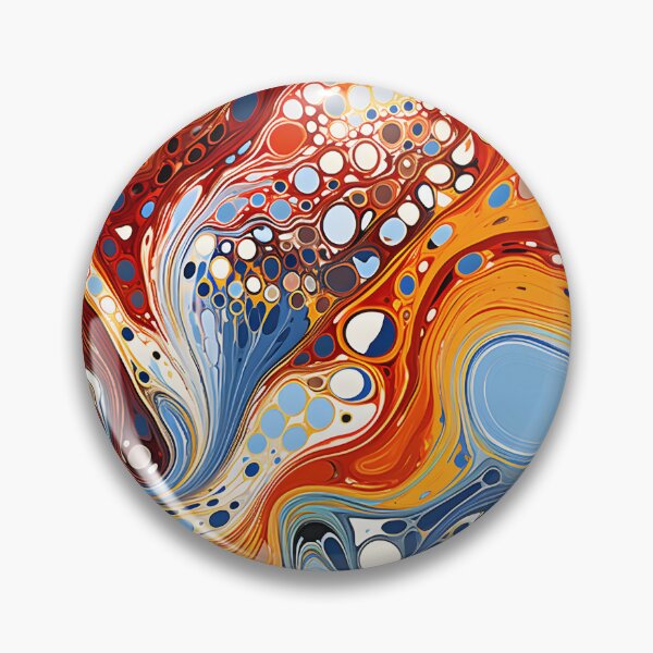 Item preview, Fiery Ocean Fluid Abstract Pattern with Cellular Art designed and sold by GrinGalore.