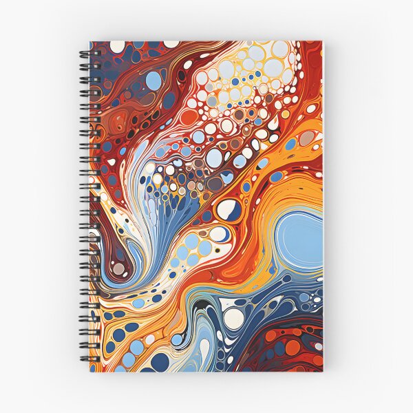 Item preview, Fiery Ocean Fluid Abstract Pattern with Cellular Art designed and sold by GrinGalore.