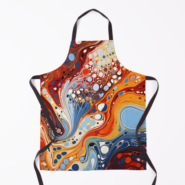 Item preview, Fiery Ocean Fluid Abstract Pattern with Cellular Art designed and sold by GrinGalore.