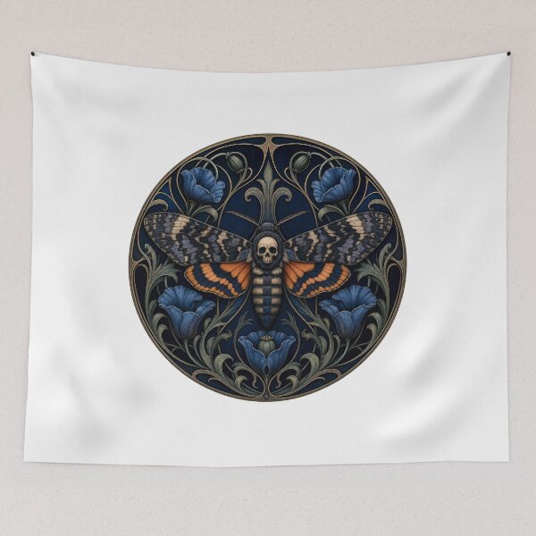 Item preview, Deaths Head Moth Skull Elegant Gothic Floral designed and sold by AntiqueImages.